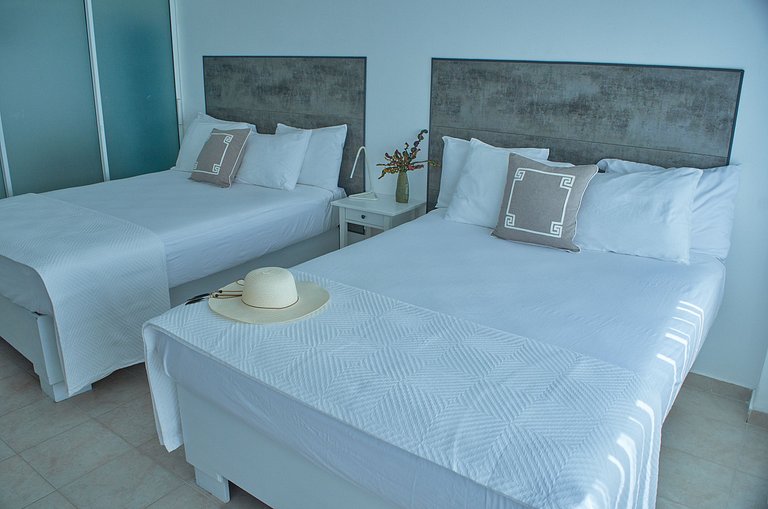 Sleeps 6, steps from the beach and with a pool