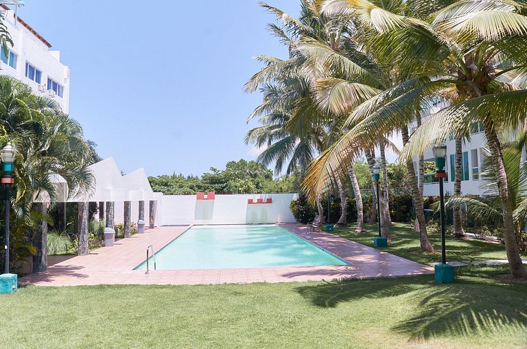 Apt para 6 personas, a pasos de la playa y piscina