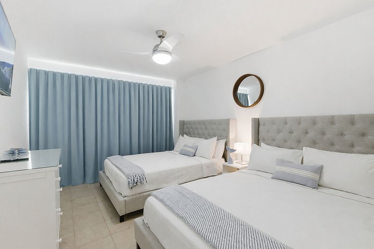 Sleeps 6, steps from the beach and with a pool