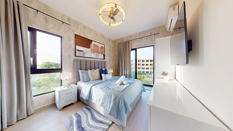 Apartment with gym, pool, playground