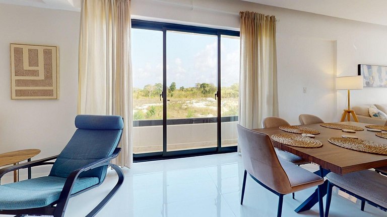 2BR piscina gym seguridad Villa Bavaro Punta Cana