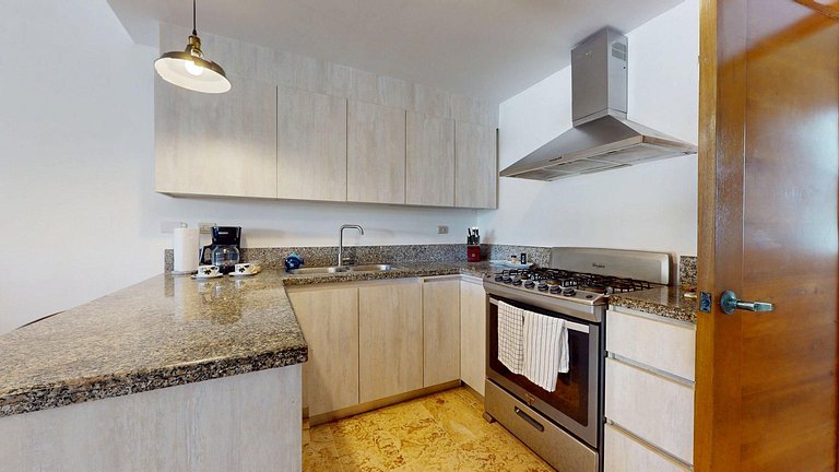 Just 50 meters from the beach, bars, restaurants.